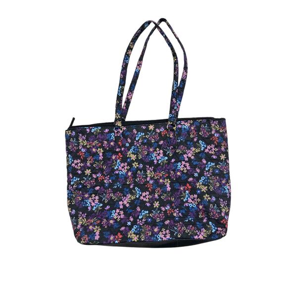 Country Store Catalog Quilted Purple Floral Zip Across Purse Handbag - Picture 2 of 2